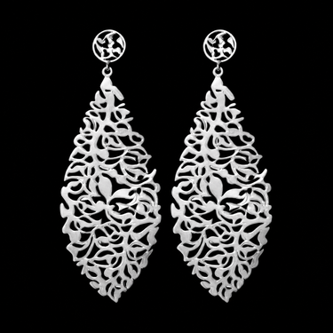 Jhali Work Earrings – handcrafted 92.5 sterling silver earrings by My Motifs