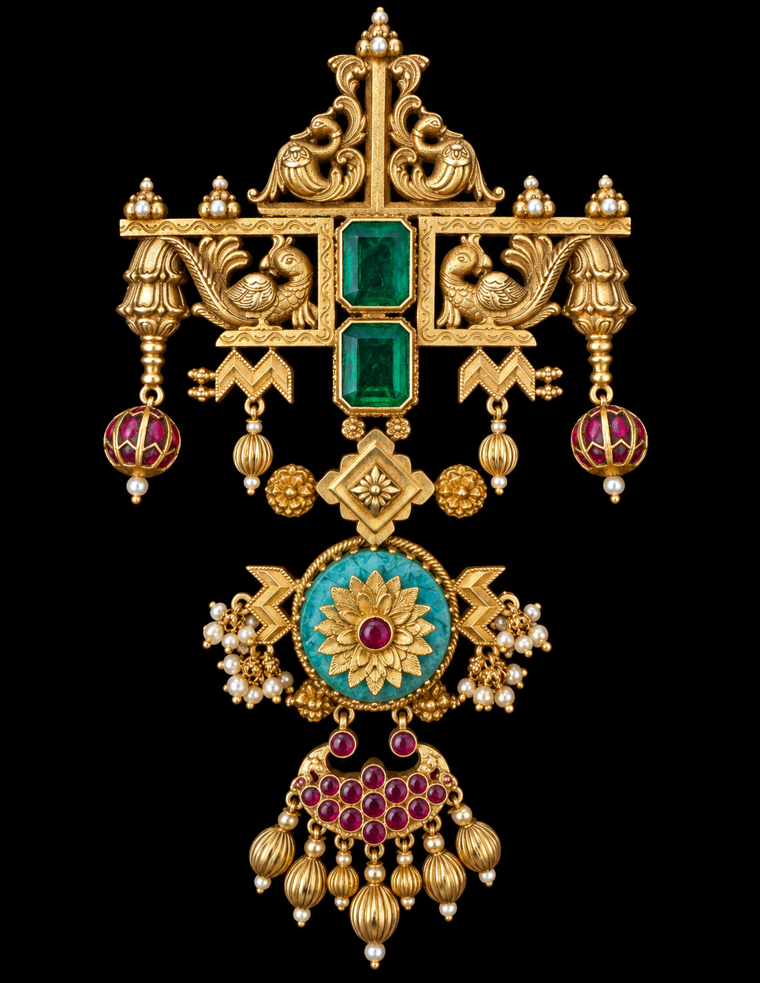 Udir – handcrafted gold-tone 92.5 sterling silver pendant by My Motifs