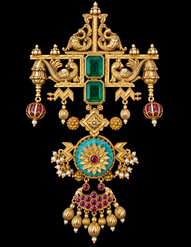 Udir – handcrafted gold-tone 92.5 sterling silver pendant by My Motifs