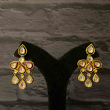 Drop Shaped Kundan Stone Earrings – handcrafted gold earrings by My Motifs