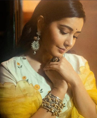 Dual Tone Kada With Ghungroo – handcrafted dual-tone 92.5 sterling silver kada by My Motifs, view 3