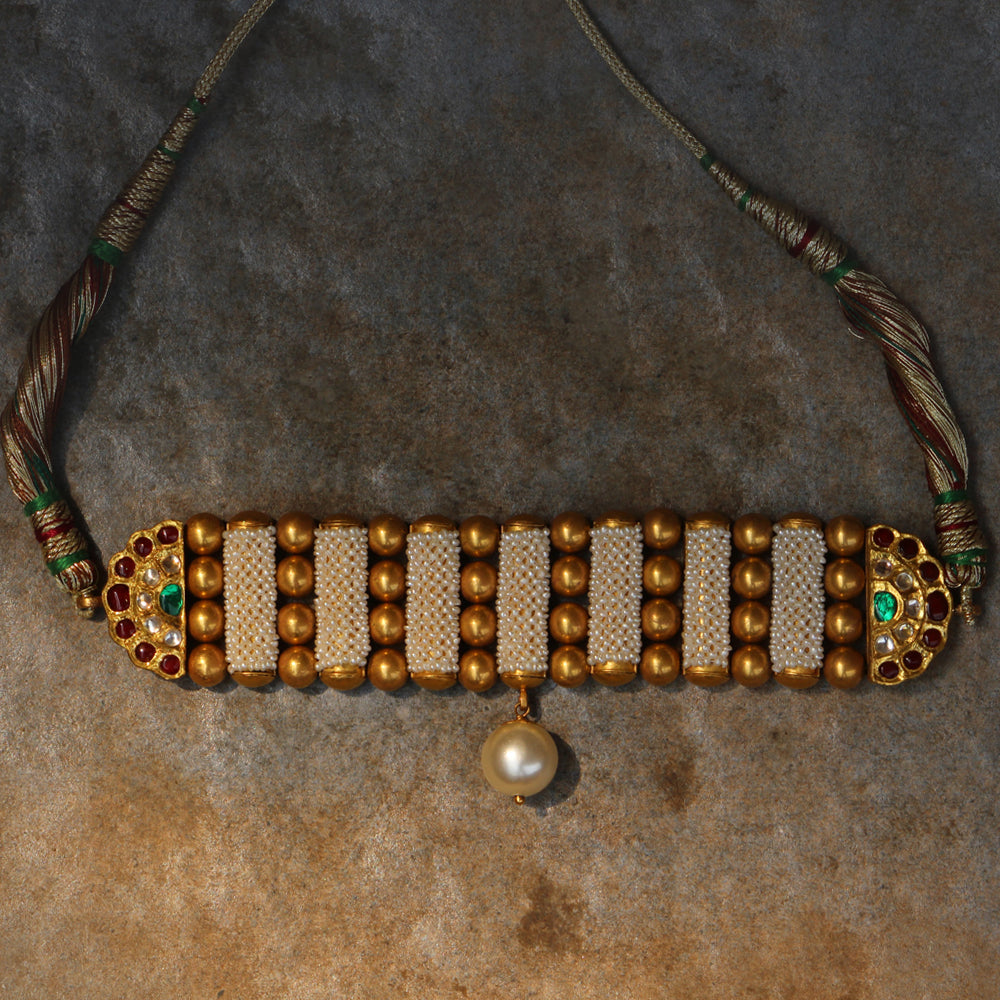 Daksha – handcrafted 22K gold necklace by My Motifs