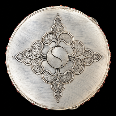 Mandala 925 sterling silver clutch, view 4 - My Motifs