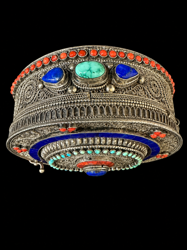 Mandala 925 sterling silver clutch, view 2 - My Motifs