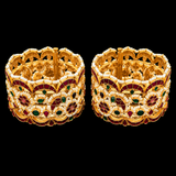 Meenakari Gulnar – handcrafted gold-tone 92.5 sterling silver cuff by My Motifs