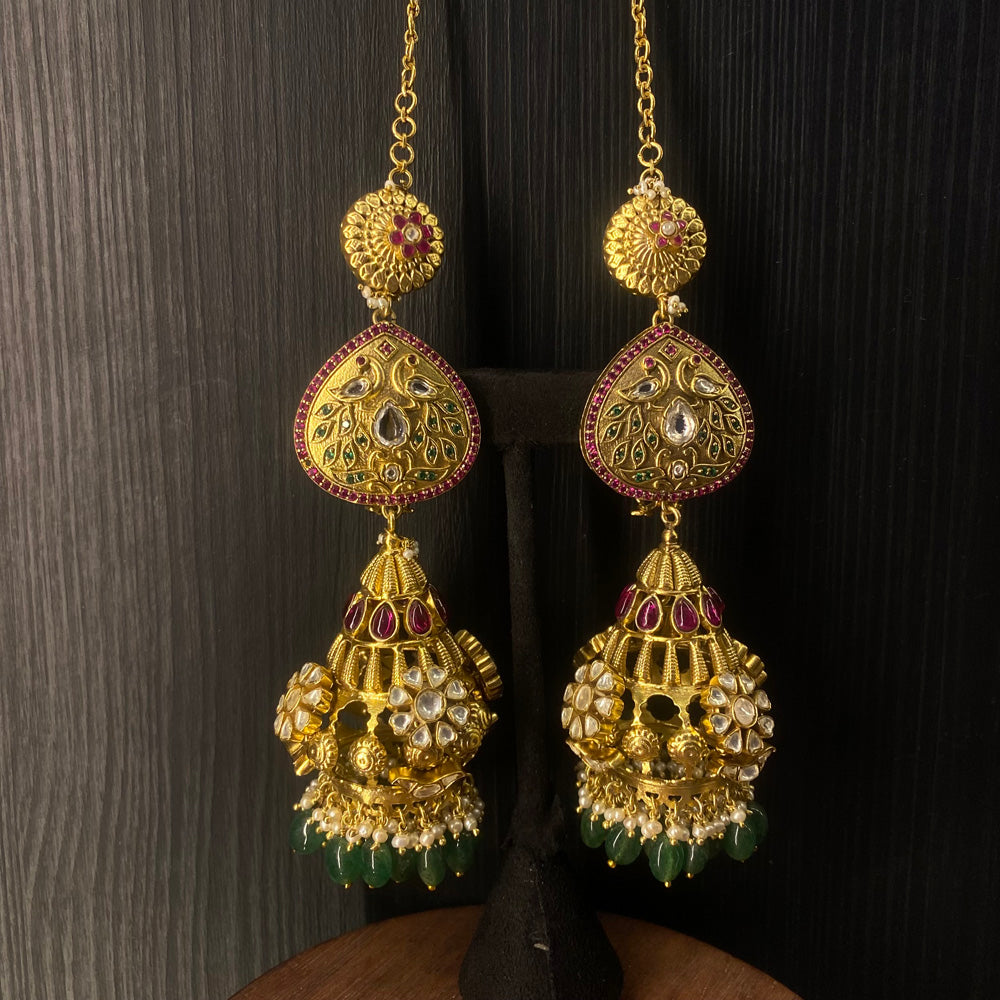 Tvir – handcrafted gold-tone 92.5 sterling silver earrings by My Motifs