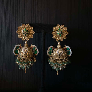 Udaya – handcrafted gold-tone 92.5 sterling silver earrings by My Motifs