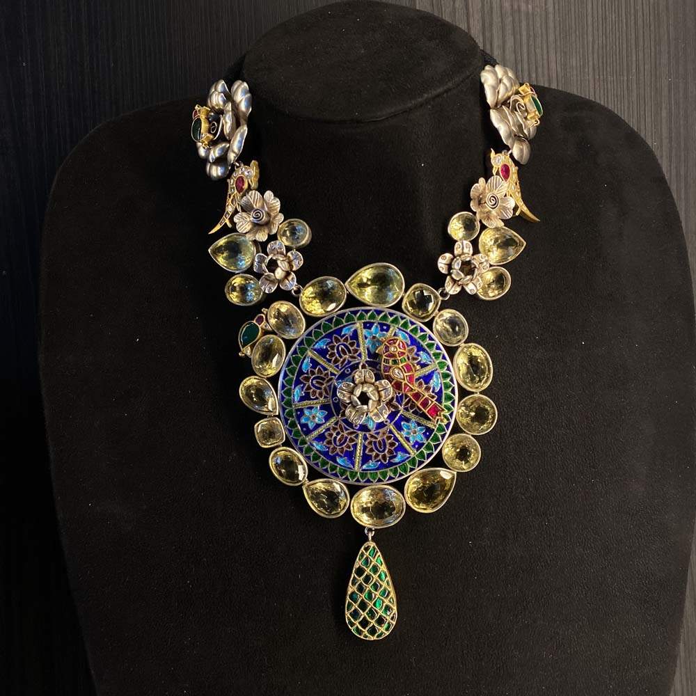 Utika – handcrafted dual-tone 92.5 sterling silver necklace by My Motifs