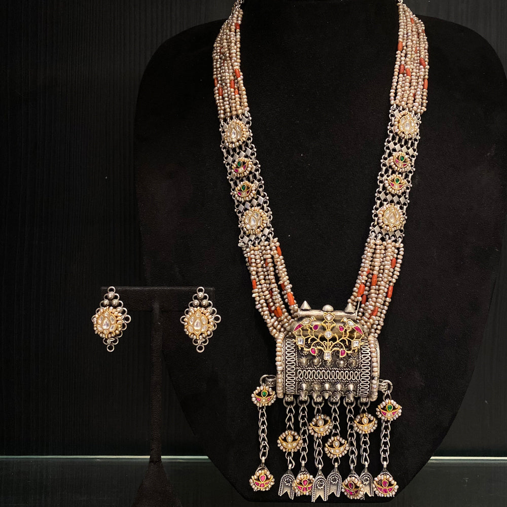 Nirmola – handcrafted dual-tone 92.5 sterling silver necklace by My Motifs