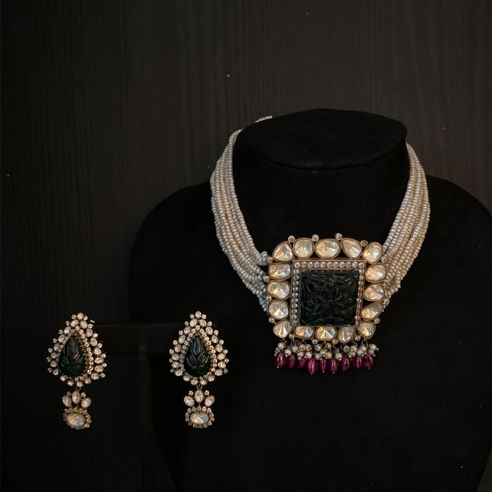 Trijya – handcrafted 92.5 sterling silver necklace by My Motifs