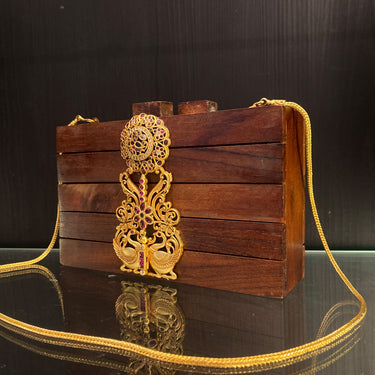 Grava – wooden bag with gold-tone silver frame by My Motifs, view 2