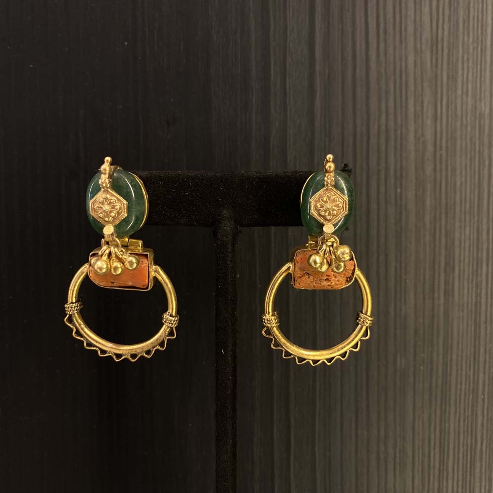 Sagma – handcrafted gold-tone 92.5 sterling silver earrings by My Motifs