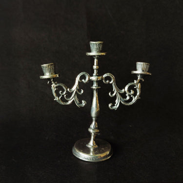 Three Way Candle Stand – handcrafted 92.5 sterling silver candle stand by My Motifs