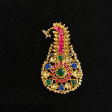 Urtav – handcrafted gold-tone 92.5 sterling silver brooch by My Motifs