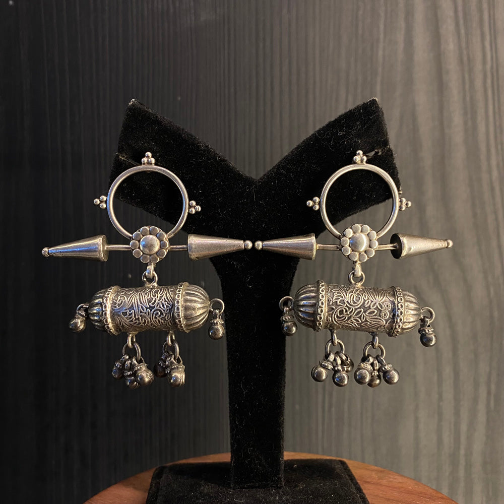 Ahusa – silver earrings with ghungroo details – My Motifs