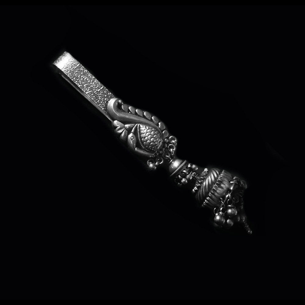 Peacock Jhumka Keychain – handcrafted 92.5 sterling silver keychain by My Motifs