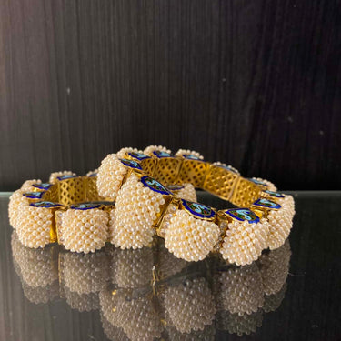Vadur – handcrafted gold-tone 92.5 sterling silver bangle by My Motifs