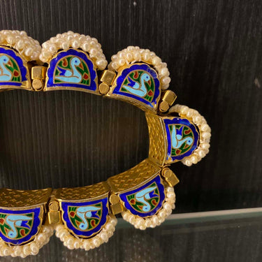 Vadur – handcrafted gold-tone 92.5 sterling silver bangle by My Motifs, view 2