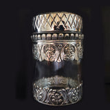 Long Silver Jar – handcrafted 92.5 sterling silver pooja jar by My Motifs