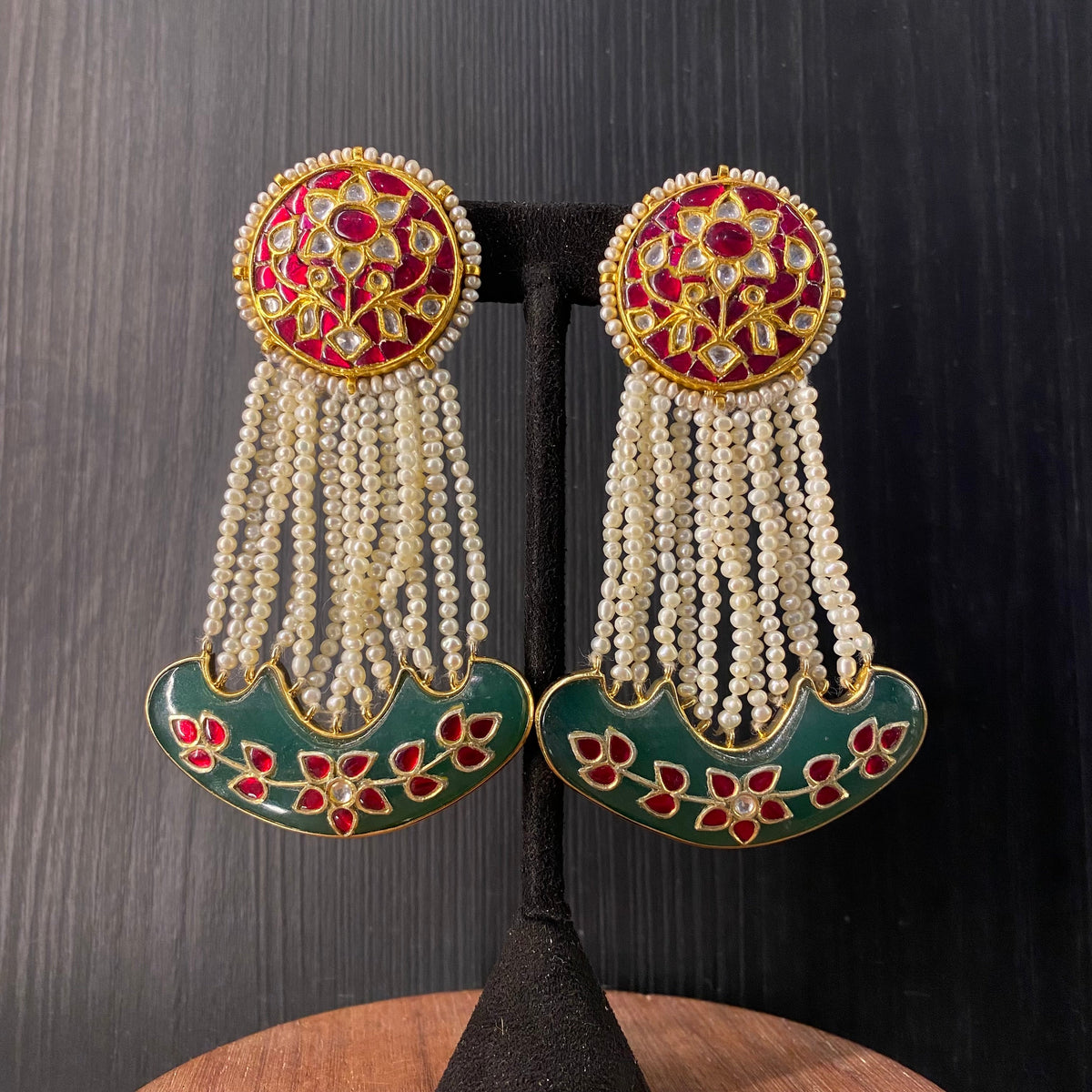 Anik – handcrafted gold-tone 92.5 sterling silver earrings by My Motifs