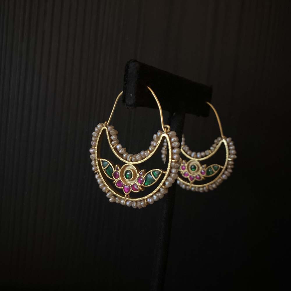 Vayuna – handcrafted gold-tone 92.5 sterling silver earrings by My Motifs