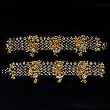 Lakshya – handcrafted dual-tone 92.5 sterling silver anklet by My Motifs