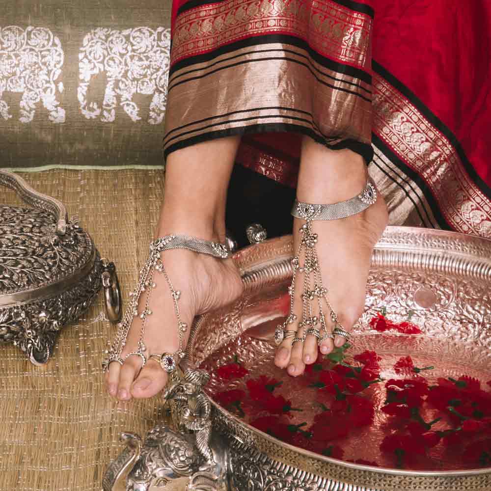 Tribal Payal With Ghungroo – silver anklet – My Motifs