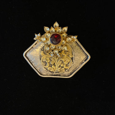 Arin – handcrafted dual-tone 92.5 sterling silver brooch by My Motifs