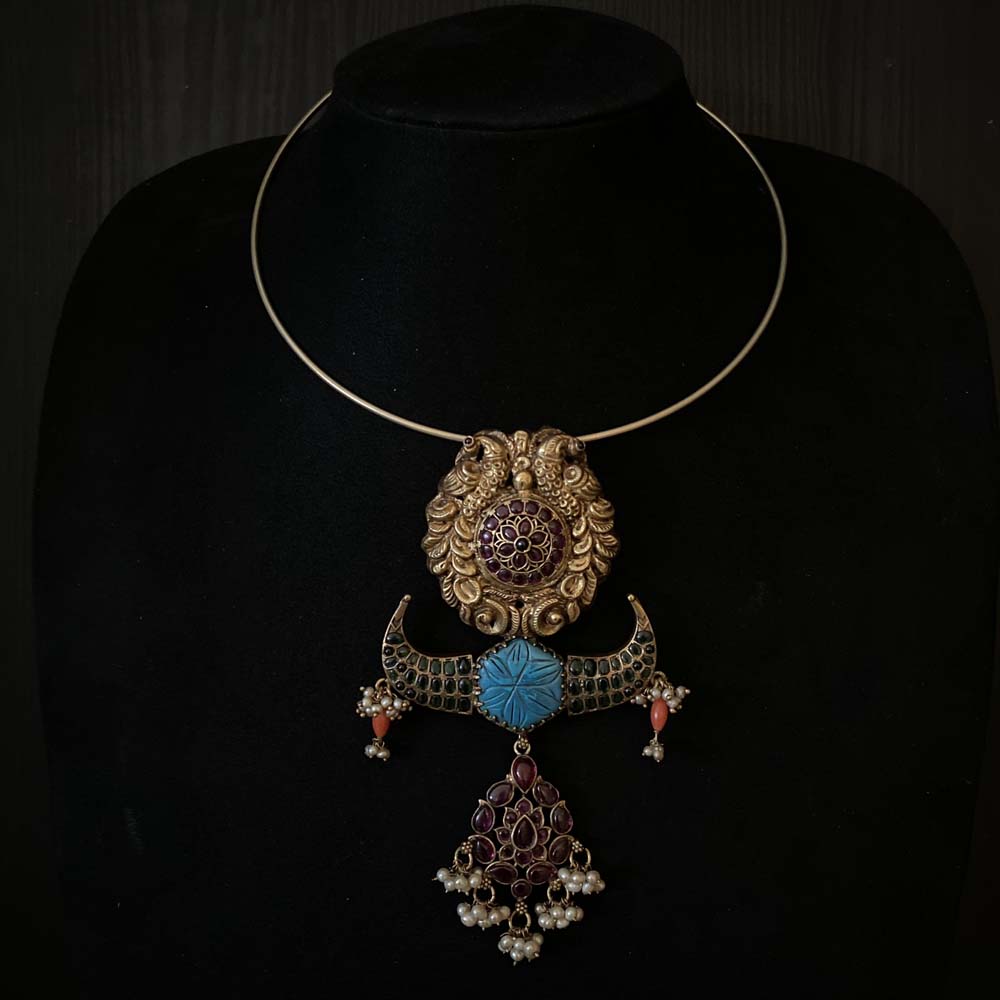 Svetak – handcrafted gold-tone 92.5 sterling silver necklace by My Motifs