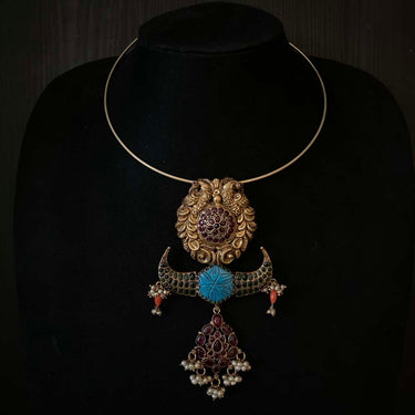 Svetak – handcrafted gold-tone 92.5 sterling silver necklace by My Motifs