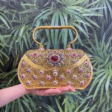 Gold Statement Purse handcrafted 925 sterling silver silver purse - My Motifs