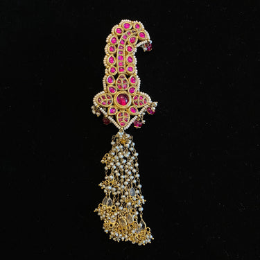 Vaiti – handcrafted gold-tone 92.5 sterling silver brooch by My Motifs