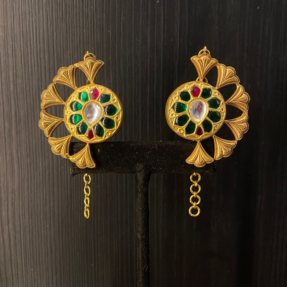 Figha – handcrafted dual-tone 92.5 sterling silver earrings by My Motifs