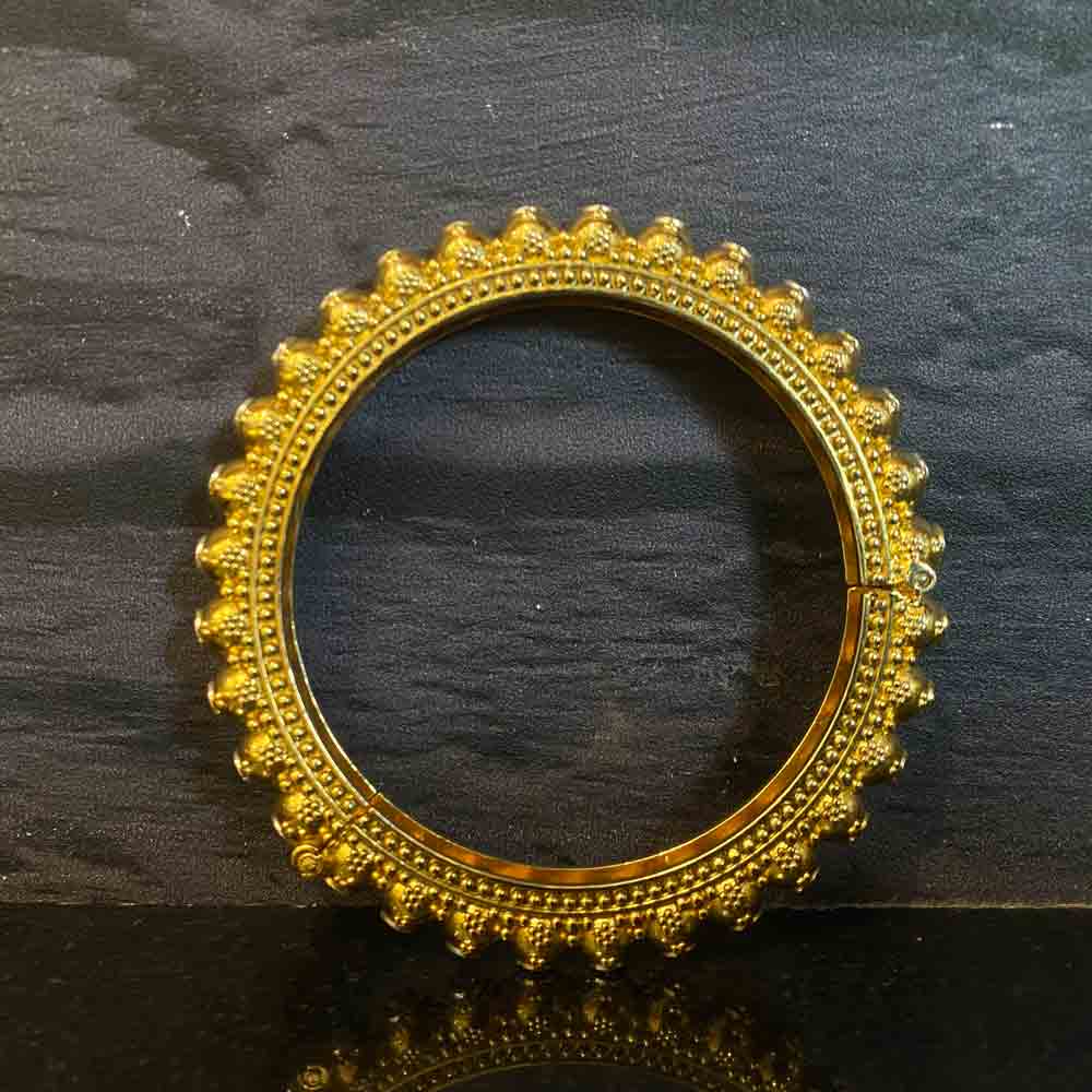 Gold And Kundan Bangle handcrafted 925 sterling silver silver bracelet - My Motifs