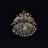 Trio Peacock Pendant With Ruby Stones – handcrafted 92.5 sterling silver pendant by My Motifs