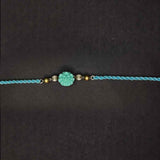 Blue Floral Rakhi – handcrafted 92.5 sterling silver rakhi by My Motifs