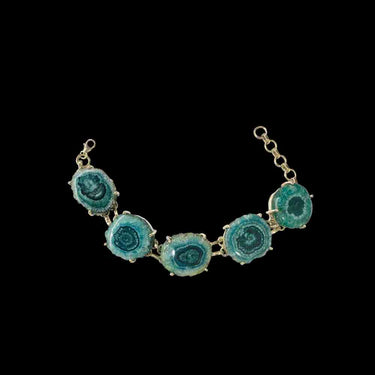 Aqua Blue Agate Bracelet – handcrafted 92.5 sterling silver bracelet by My Motifs