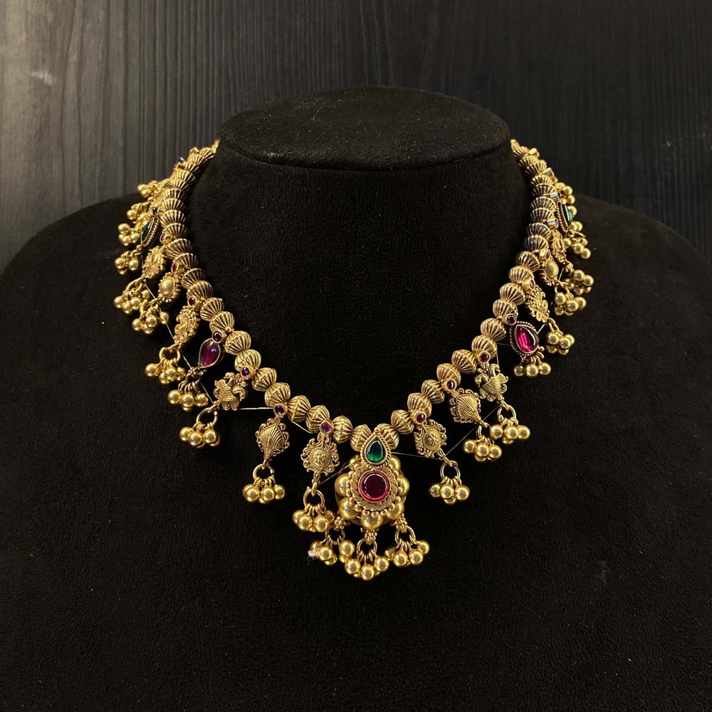 Sarga – handcrafted gold-tone 92.5 sterling silver necklace by My Motifs