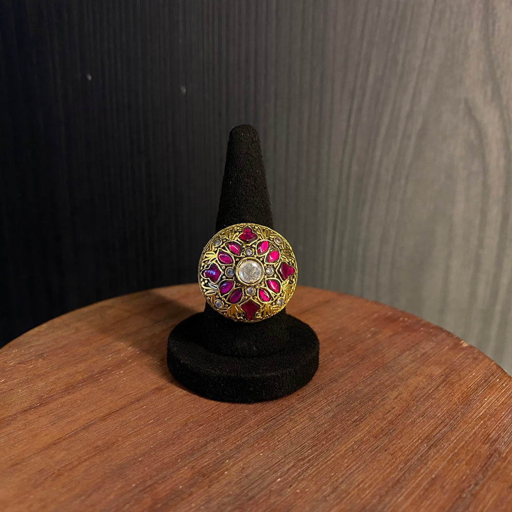 Amya – handcrafted dual-tone 92.5 sterling silver ring by My Motifs