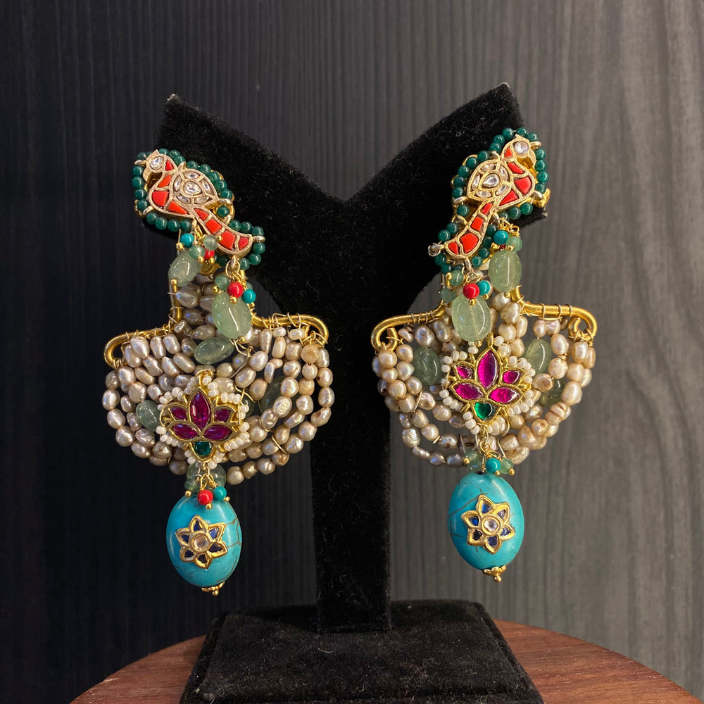 Gatha – handcrafted gold-tone 92.5 sterling silver earrings by My Motifs