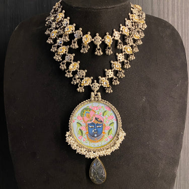 Samrin – handcrafted dual-tone 92.5 sterling silver necklace by My Motifs