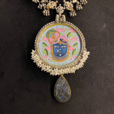 Samrin – handcrafted dual-tone 92.5 sterling silver necklace by My Motifs, view 5