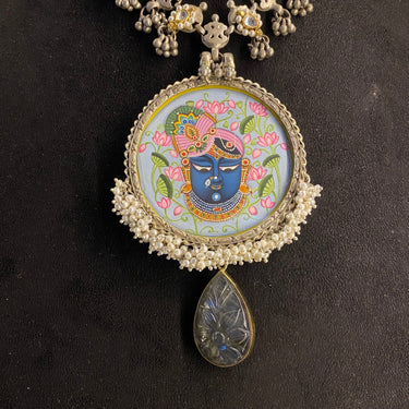 Samrin – handcrafted dual-tone 92.5 sterling silver necklace by My Motifs, view 2