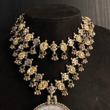 Samrin – handcrafted dual-tone 92.5 sterling silver necklace by My Motifs, view 4
