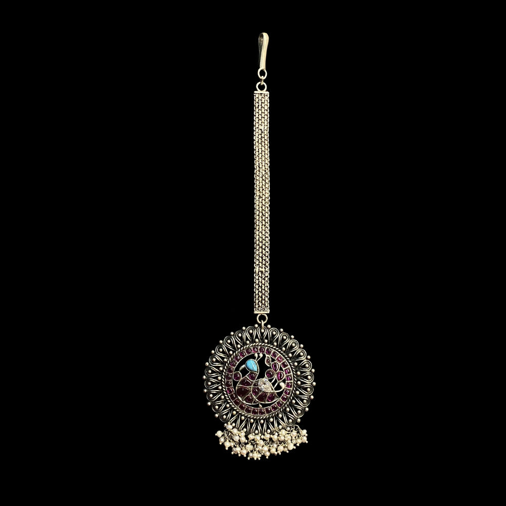 Tanish – handcrafted 92.5 sterling silver mang tikka by My Motifs