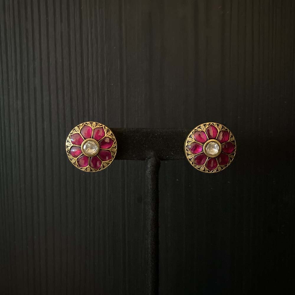 Ista – handcrafted gold-tone 92.5 sterling silver earrings by My Motifs
