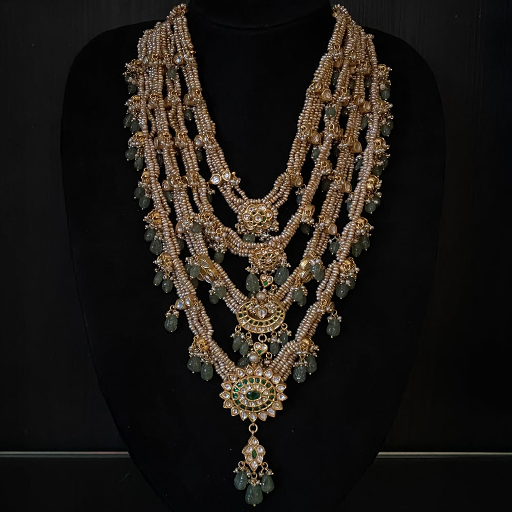 Sarvananda – silver necklace with pearls and kundan – My Motifs