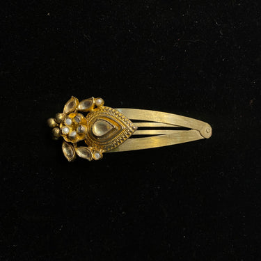 Ajan – handcrafted gold-tone 92.5 sterling silver hair pin by My Motifs