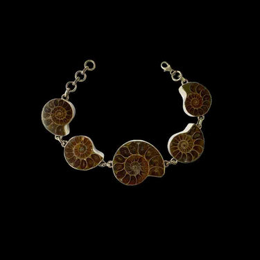 Brown Shell Inspired Bracelet – handcrafted 92.5 sterling silver bracelet by My Motifs