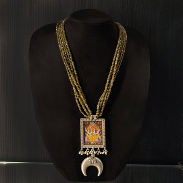 Beaded Ganesha Pendant – handcrafted 92.5 sterling silver pendant by My Motifs